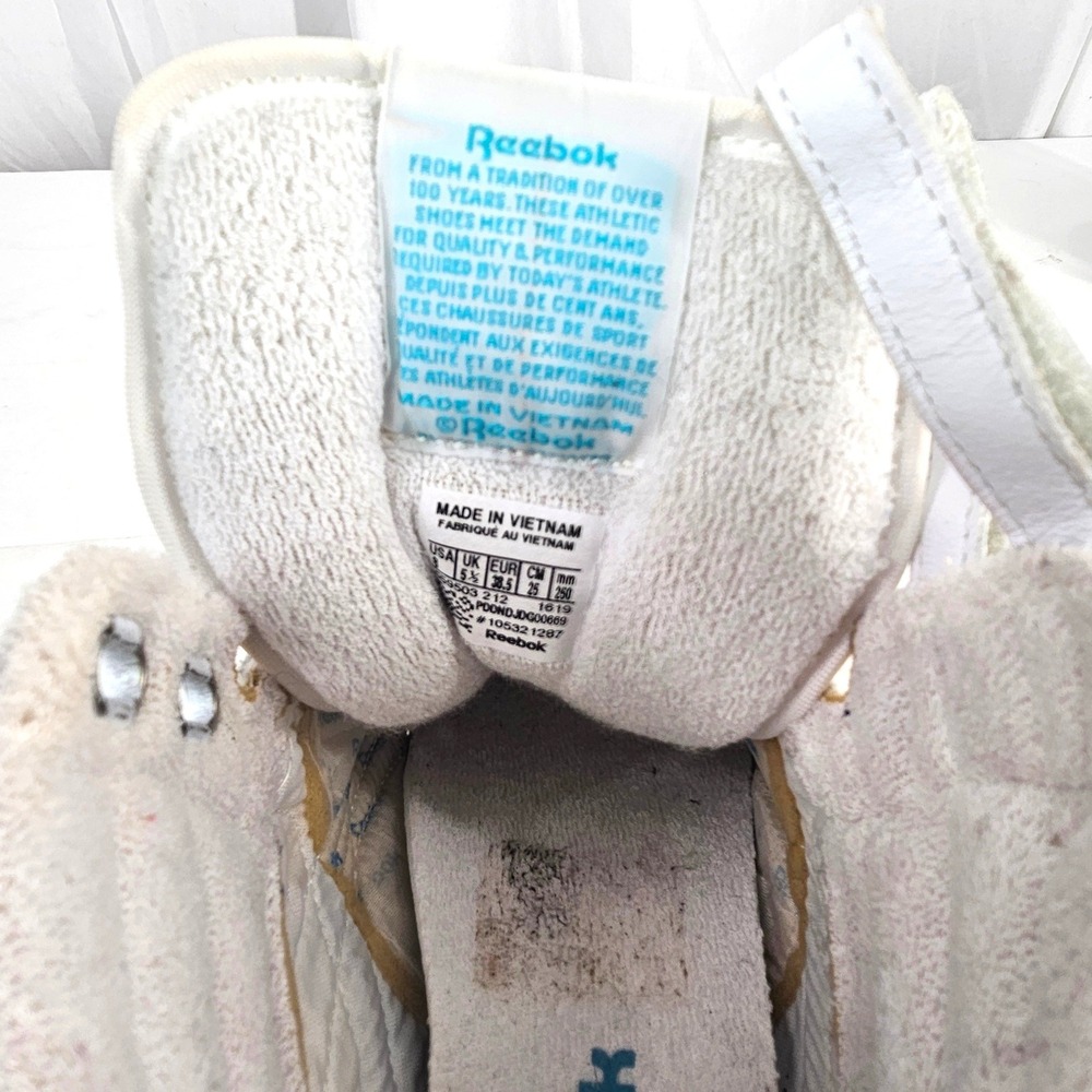 Reebok Freestyle Hi top White Leather High Top Sneakers 2240 Womens 8.5 classics - Picture 2 of 12